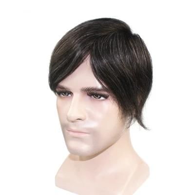Lw640: Human Hair Fine Mono PU Coating Toupee for Men