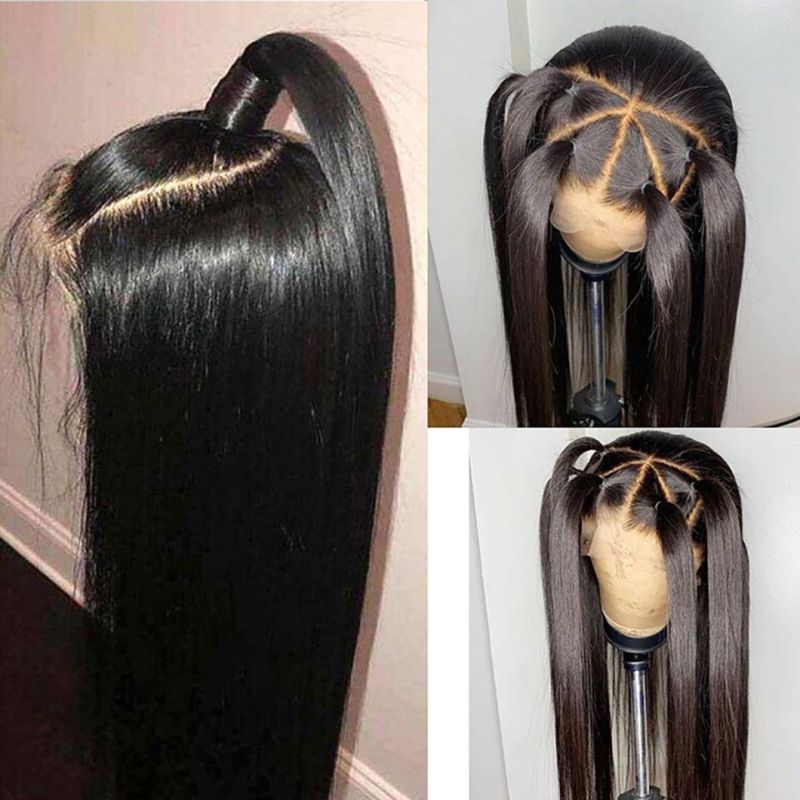 Full Lace Human Hair Wigs Transparent Straight Lace Front Wig 13X6 Lace Front Wigs Brazilian 4X4 Closure Wig Braided Hair for Women