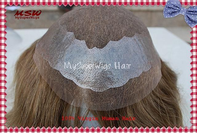 2022 Bleached Knots Full French Lace Human Hair Toupee