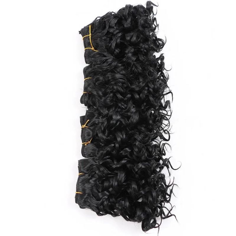 Peruvian Curly Bundles Jerry Curl Double Drawn Human Hair Remy Hair Natural Black Colored Hair Extension