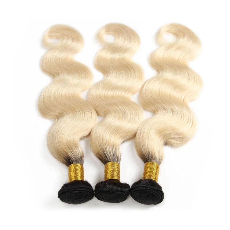 1b/613 Ombre Brazilian Hair Weave Bundles Blonde Human Hair Weft