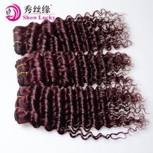 8A Grade 100% Indian Virgin Hair Deep Wave Wine Red 99j India Remy Human Hair Weaving