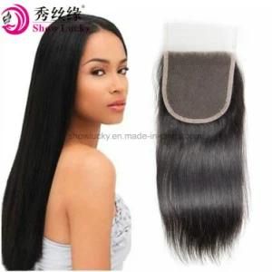 Good Quality Cheap Virgin Indian Human Hair Top Lace Closure Pieces 4*4 Silky Straight Closures 8&quot;-20&quot;