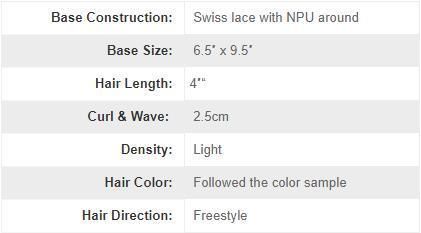 Custom Made Hair Replacement System High Quality Human Hair