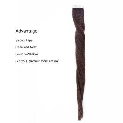 Real Hair for Woman Tape in 100% Human Hair Extensions Straight Seamless Skin Weft Remy Adhesive 14&quot;-24&quot; Double Sided