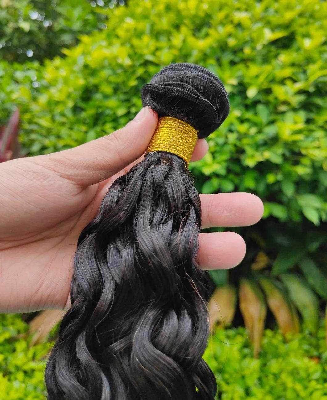 Raw Human Hair Unprocessed Virgin Human Hair Natural Color No Tangled Water Wave Hair Bundle