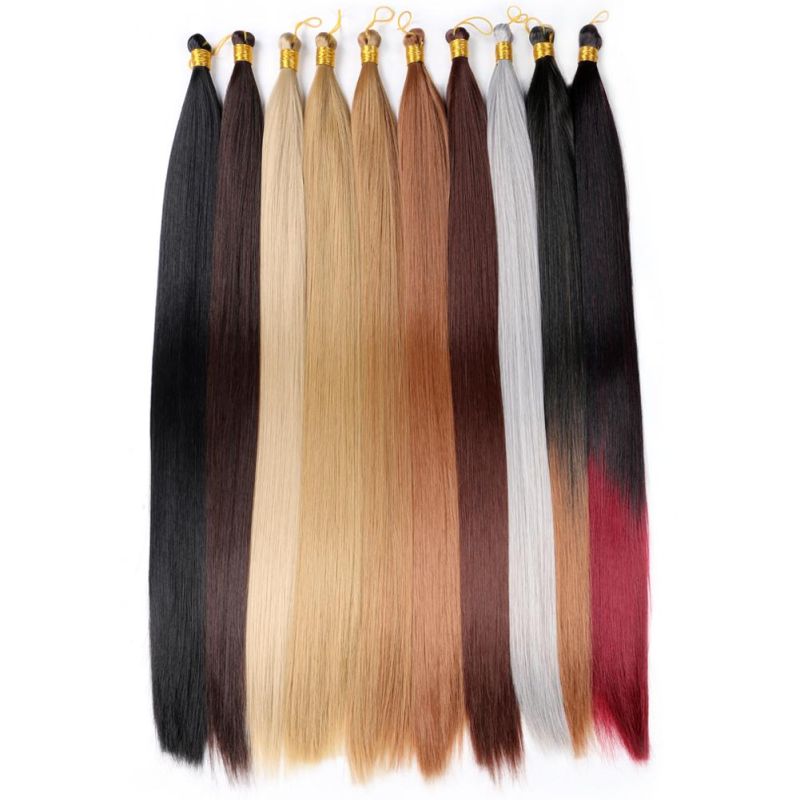 22" Synthetic Silky Straight Bulk Hair Extension Crochet Braid Hair Bundles
