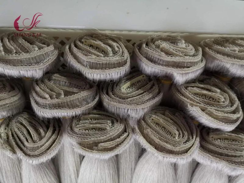 Factory Wholesale Hotselling Fashion Light Color 100% Human Virgin Clip in Hair Extension