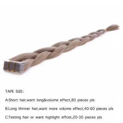 Tape Hair Extensions 100% Real Human Hair Brown Seamless Skin Weft Tape Hair Colorful Solid Color 2.5gr/PC