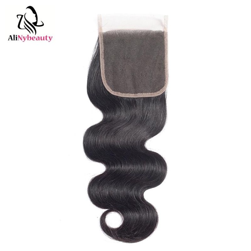 Alinybeauty Brazilian Virgin Hair Bundles 4*4 Body Wave Lace Closure