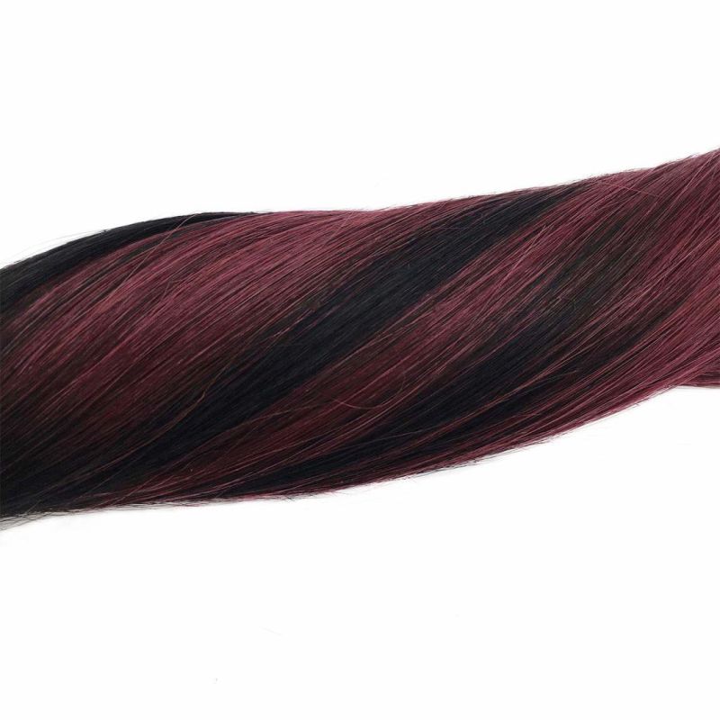 24inch Remy Tape in Hair Extensions Balayage Jet Black to Red Ombre Human Hair Extensions Tape in Straight Natural Hair 20PCS 50g