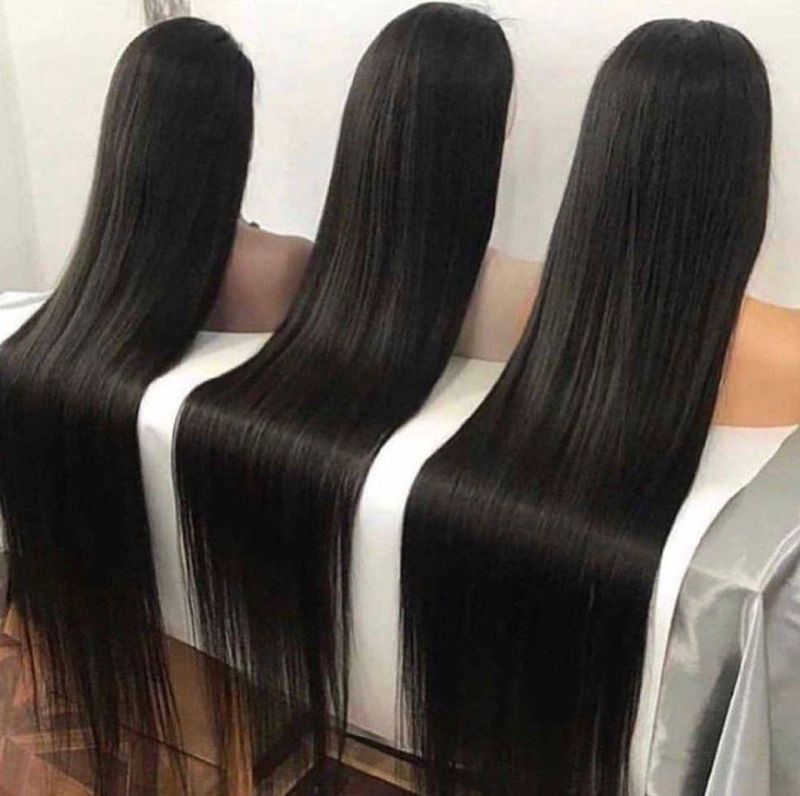 40inch Long Hair Wholesale Lace Wig Silky Tangled Freestraight Human Hair Wig with Bangs