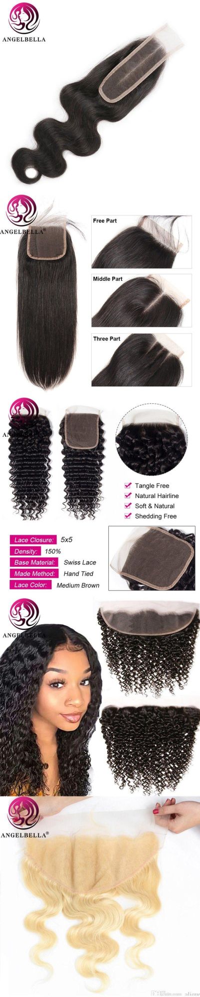 Natural HD Lace Front Closure Straight Curly 4X4 5X5 13X4 13X6 Naturel HD Lace Frontal Closures and Frontals