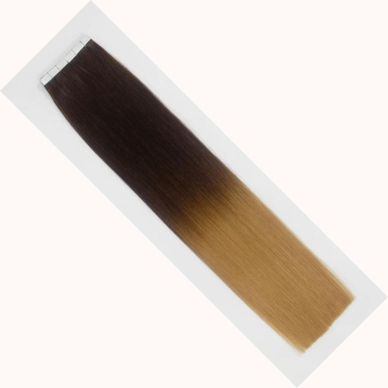 Tape in Extensions Brazilian Straight Human Hair Bundles 4/27 Color Remy Human Hair Extensions