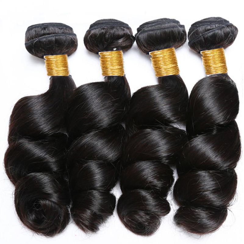34 36 38 40 Long Inch Brazilian Hair Weave Bundles with Lace Frontal Closure 13*4 Ear to Ear Closure Loose Wave Bundles with Closure Remy Hair 100% Human Hair
