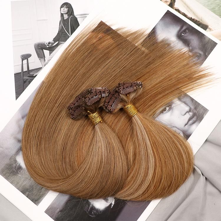 Thick Ends Straight Remy Seamless Virgin Hair Clip in Hair Extension #P6/8/16