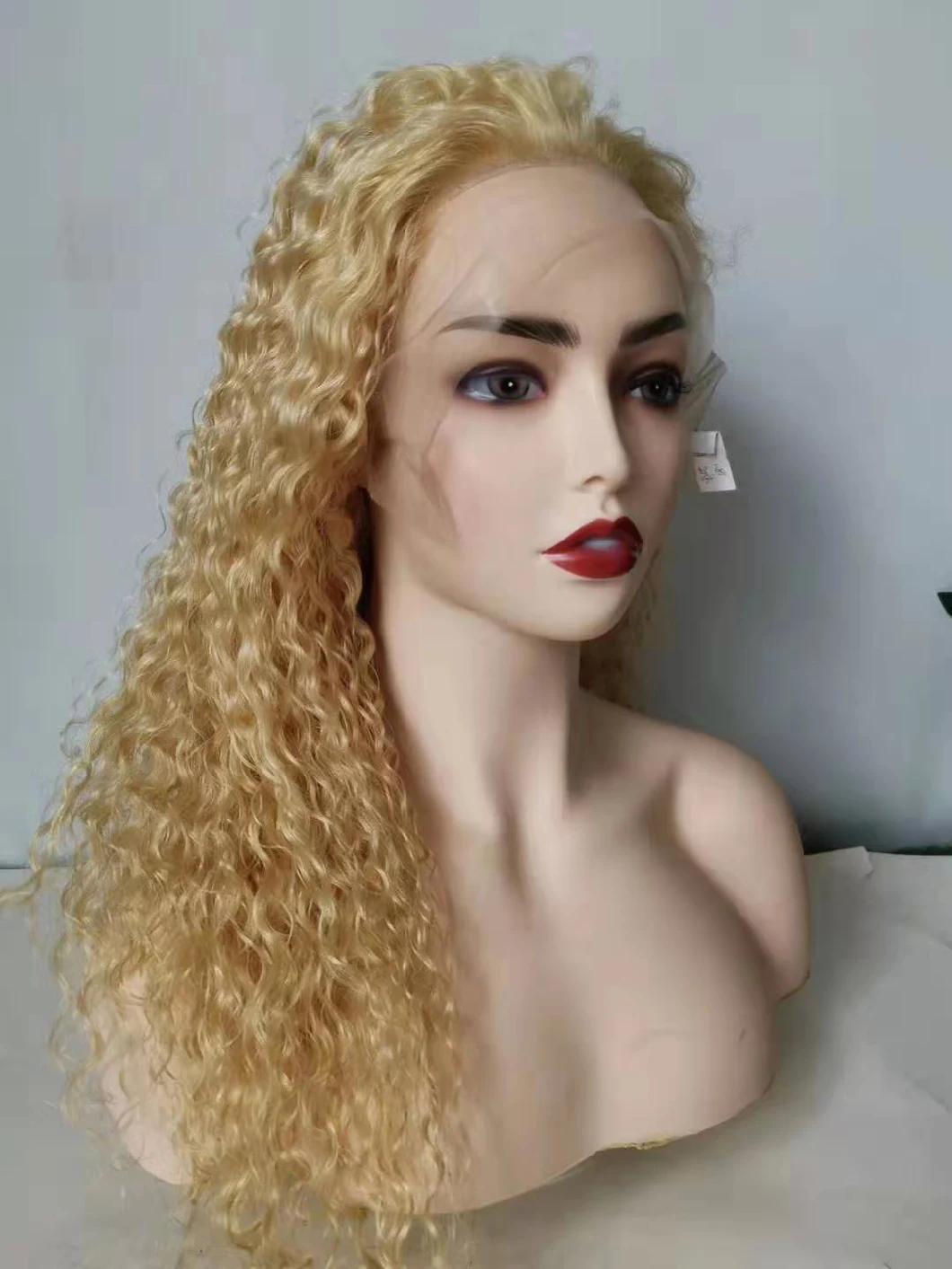 613# Blonde Color Brazilian Curly Human Hair Lace Wig