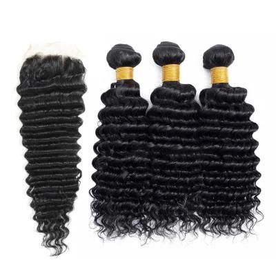 Factory Price Deep Wave Bundles with Closure Hair Combo