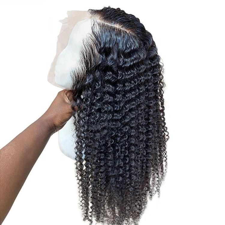 Wholesale Afro Kinky Jerry Curly Frontal Lace Human Hair Wig