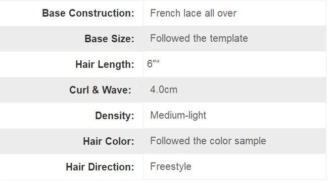 Real Human Hair - High Quality Men′s Toupee Wigs Hair Replacement