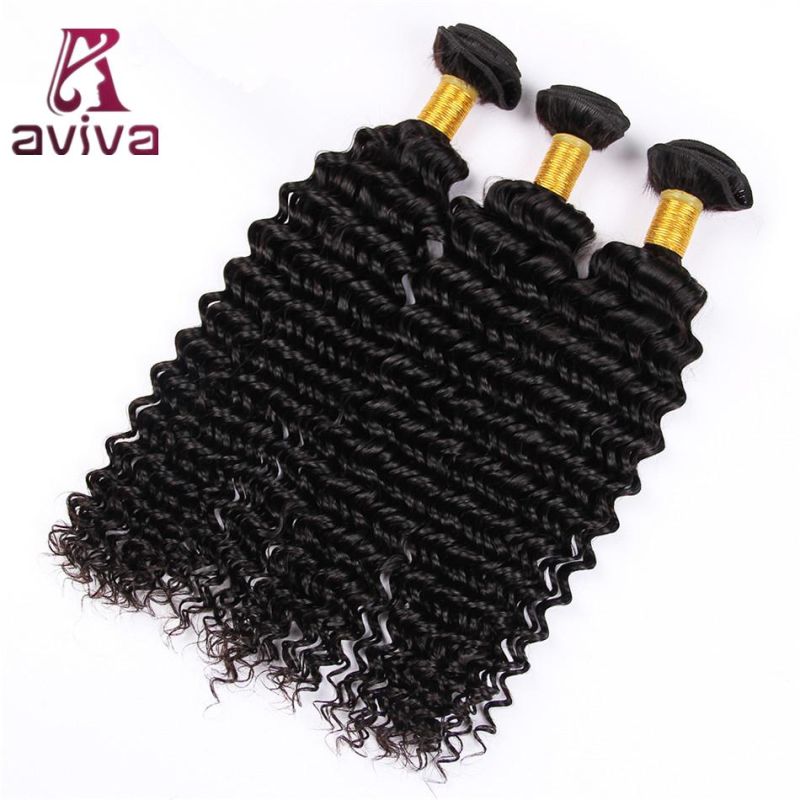 Peruvian Deep Wave Human Hair Bundles 1 Bundle Remy Hair Natural Color Hair Extension