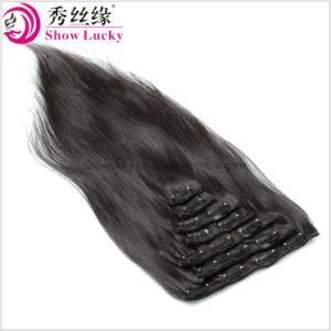 Top Real Quality Unprocessed Remy European Virgin Human Hair Clips in Hair Weft Extensions