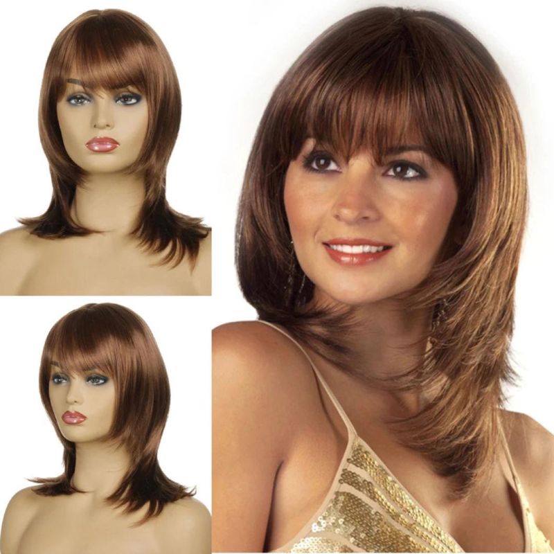 Synthetic Wig Natural Hairline Women Heat-Resistant Wigs Natural Wave Wig for Black and White Women