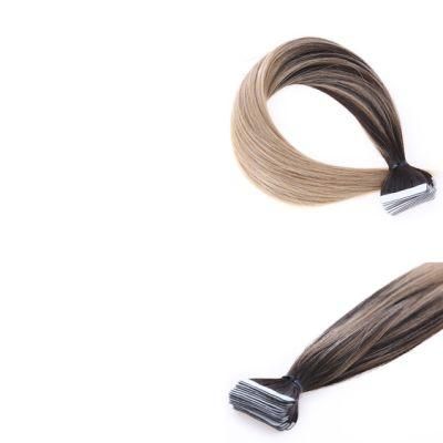 Tape Human Hair Extensions European Machine Remy 20PCS Straight Adhesive Tape Hair Free Shipping