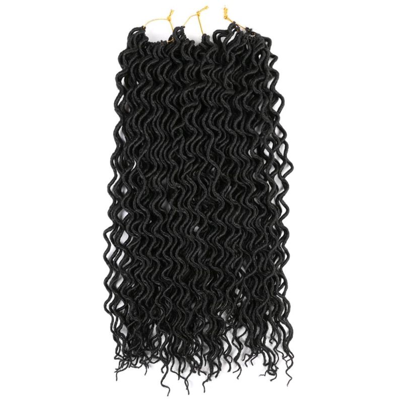 18 Inch 24 Strands Gypsy Deep Curly Faux Locs Synthetic Ombre Dreadlock Crochet Braid Hair Extensions