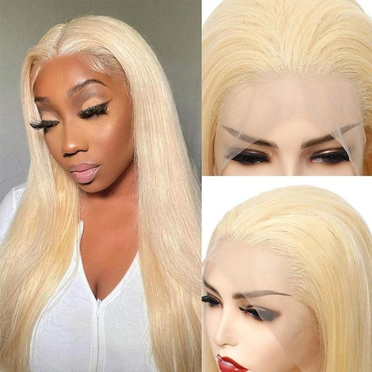 613 Frontal Wigs for Black Women Human Hair Virgin Cuticle Aligned Hair Blond HD Lace Front Wig Straight 613 Full Lace Wigs