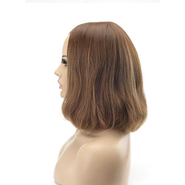 No Layer Natural Straight Middle Length Natural Female Hair Toupee