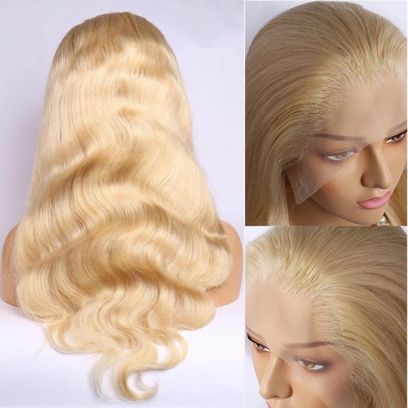 13X4 Blonde Body Wave Wig 613 Lace Front Wig Hair Blonde Lace Front Human Hair Wigs 150% Transparent HD Lace 12 Inch