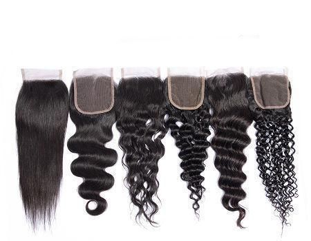 Lace Closure 6X6 Virgin Brazilian Human Hair Free Part Middle Part Three Part Human Hair Natural Color Remy Hair Lace Closure Pre Plucked with Baby Hair