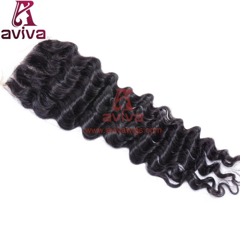 Brazilian Deep Curly Closure Mink Lace Virgin Hair