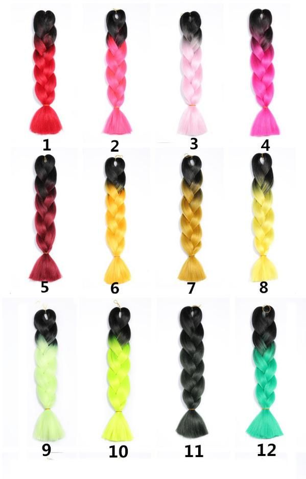 Free Hair Ring 24inch Kanekalon Synthetic Hair Jumbo Braids