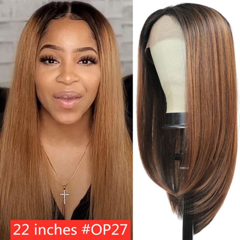 Straight Hair Brazilian Human Hair Wig Lace Front Ombre for Woman Brazilian Human Hair Wigs Natural Wave