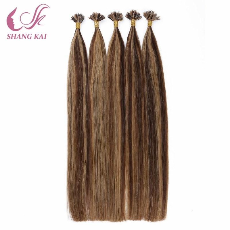 Mix Color Virgin Remy Full Cuticle Aligned Pre-Bonded Nail/U-Tip Hair Extension