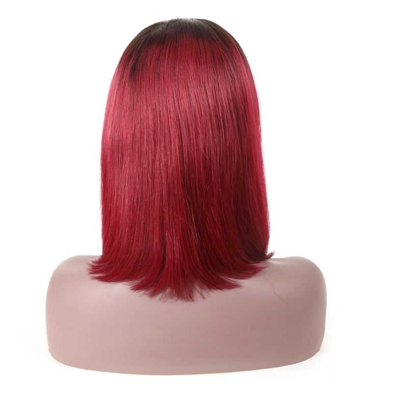1b/Red Color Brazilian Human Hair Bob Wigs