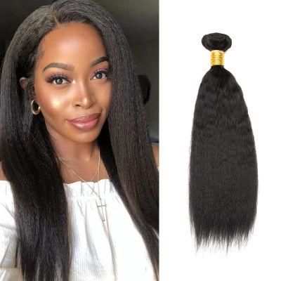 Kbeth Cuticle Aligned Raw Unprocessed Virgin Yaki Kinky Straight Brazilian Hair Bundles with Frontal