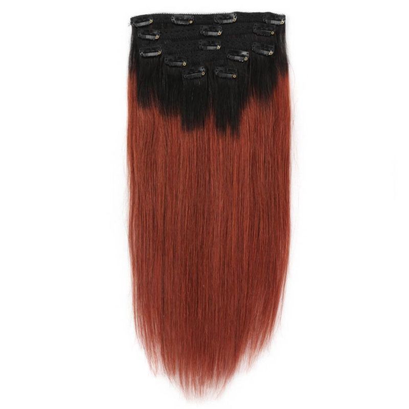 Xuchang Beauty Hair Fashion 100g 120g 160g 220g 260g 7A Cheap100% Brazilian Human Hair Ombre Grey Color Clip in Hair Extension