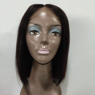 8A Natural Color Brazilian Remy Human Hair 4*4 Lace Frontal Bob Wig