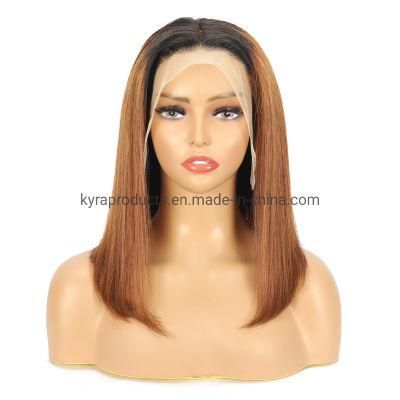Lace Front Human Hair Wigs with 13X4 Closure Ombre 1b/30 Color Brazilian Straight Bob Wig
