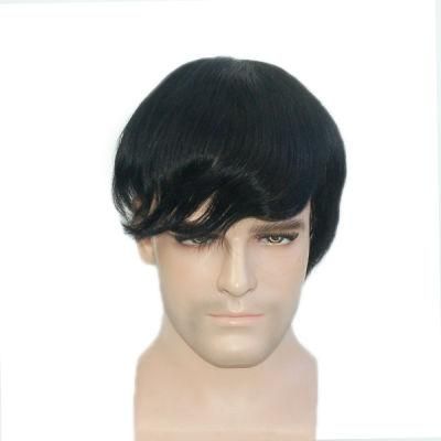 Ljc1399 Clear PU with Lace Black Human Hair Replacement System