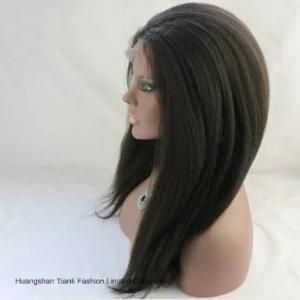 Top Quality Kinky Straight Human Hair Lace Front Wig