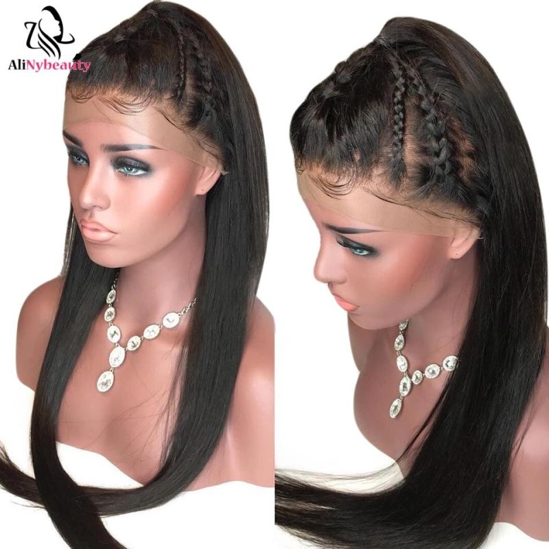 Virgin Hair Straight Natuara Raw Brazilian Lace Front Human Hair Wigs with Natural Hairline