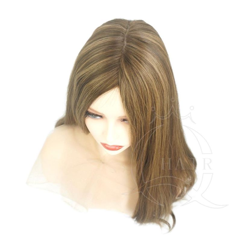 Hand Tied Top European Hair Long Brown Color Human Hair Wigs Women Silk Top Wigs Jewish Wigs Skin Top Wigs Kosher Wigs Sheitels Perruque Custom Wigs