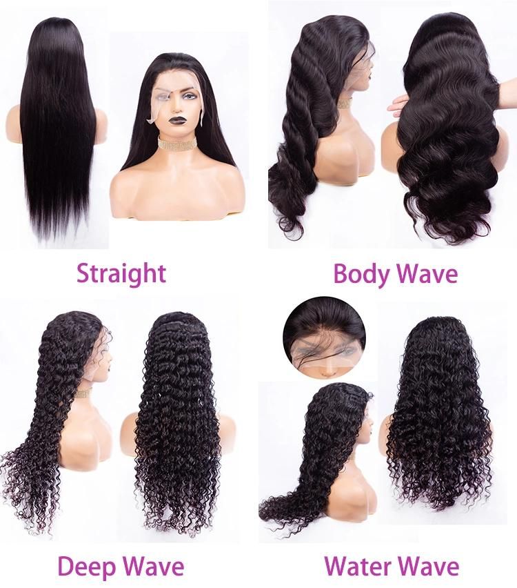 Moonhair Human Hair Vendors Free Part Natural Hairline 180 Density 8 Inch Short Water Wave Lace Frontal Wig