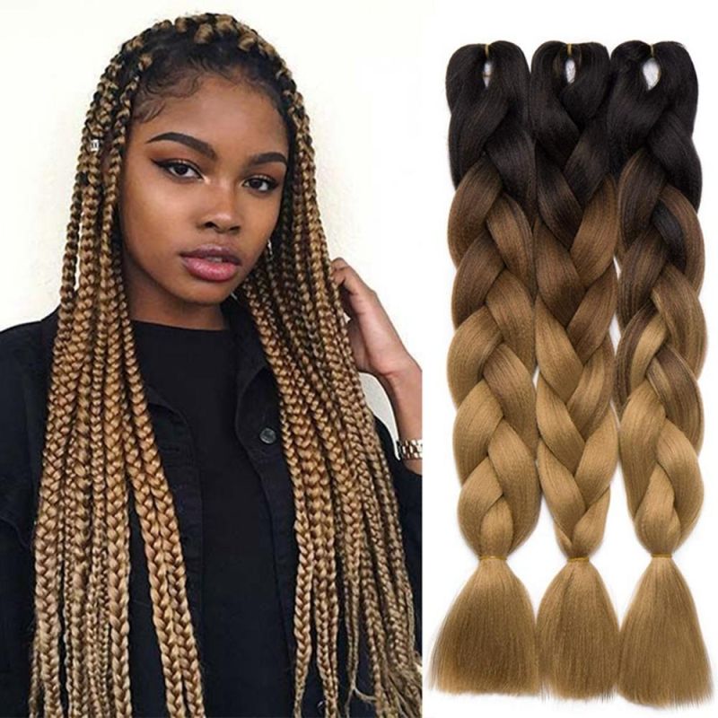 Kbeth Cheap Jumbo Expression Pre Stretched Hair Braid Crochet Ombre Color Super Silky Private Label Synthetic Braiding Hair Extension From China Factory