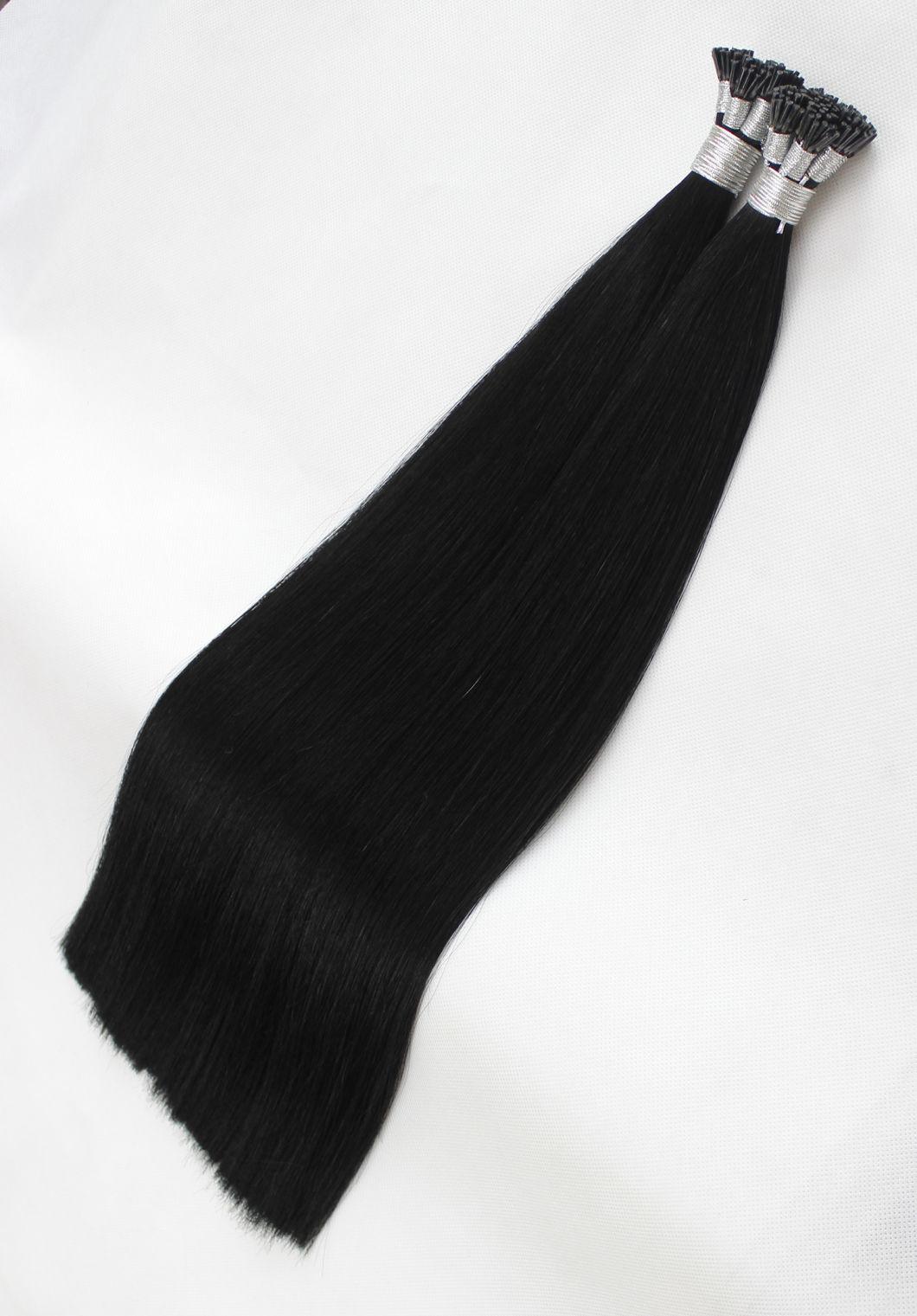 I-Tip Extensions Brazilian Straight Human Hair Bundles Black Color Remy Human Hair Extensions