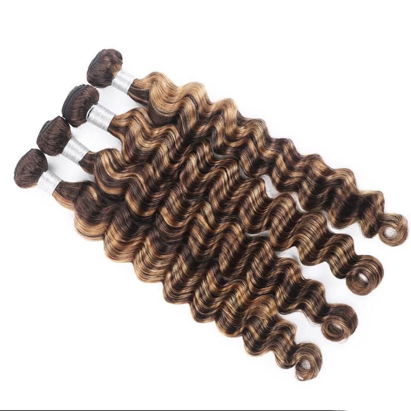 Wholesale Virgin 100% Human Hair Bundles Raw Brazilian Human Hair Extension P4-27 Piano Hair Bundles